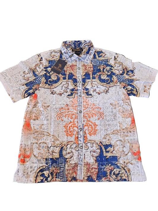 Prestige Lace Short-Sleeve Button-Up Shirt
