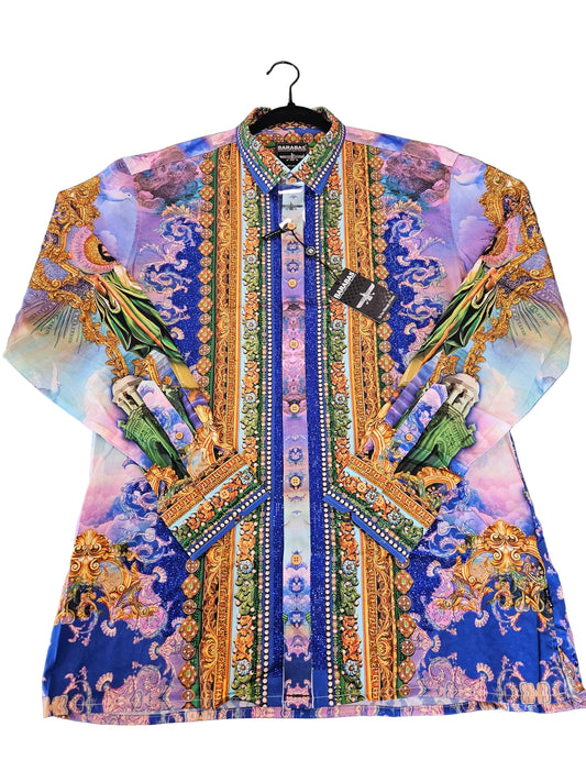 BARABAS Men's San Judas Tadeo Rhinestone Button-Up Shirt – Galgani Menswear