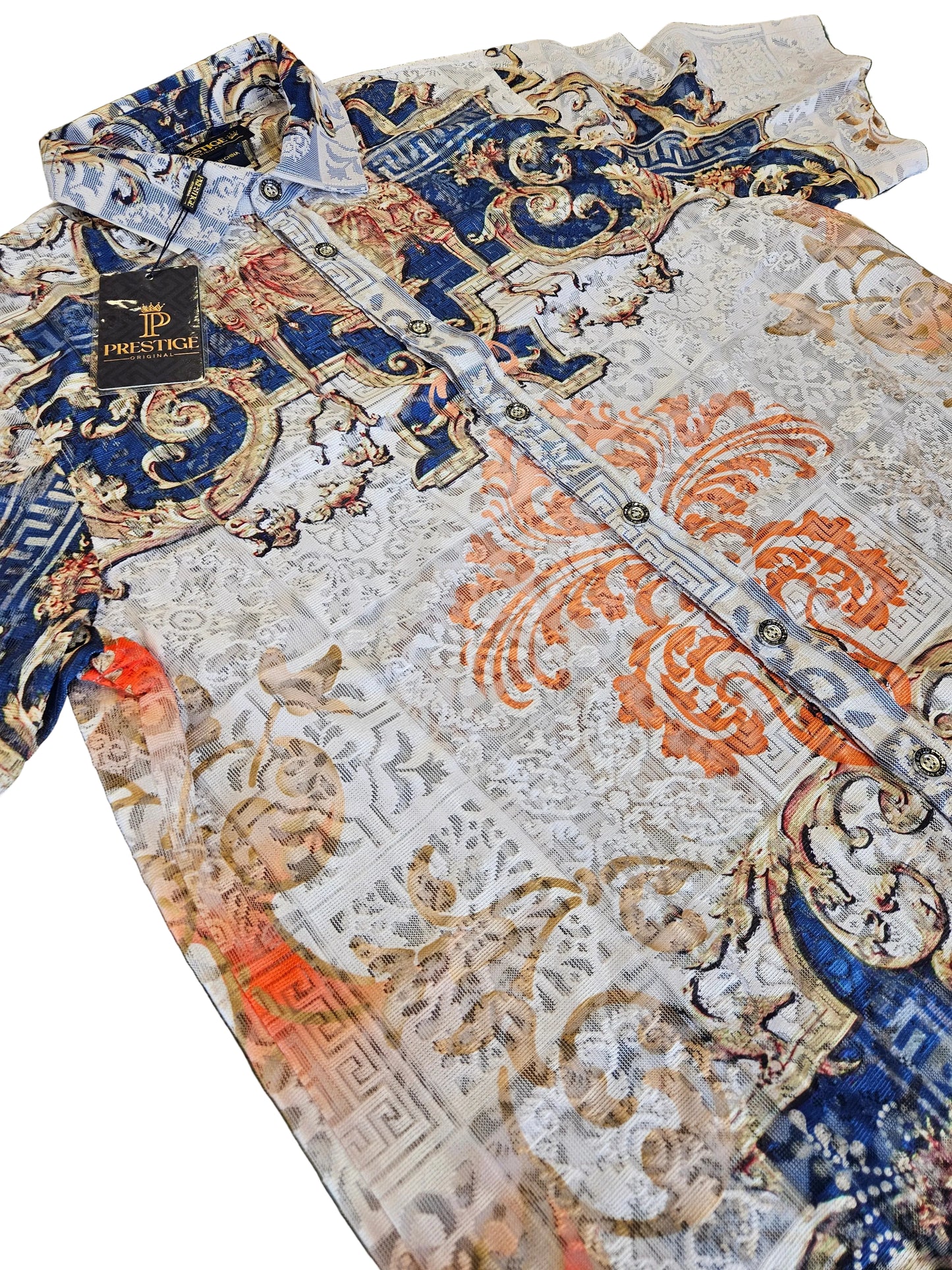 Prestige Lace Short-Sleeve Button-Up Shirt