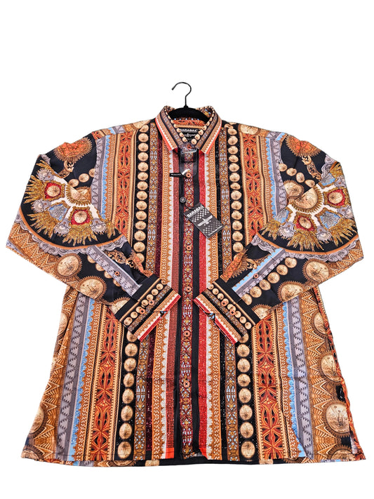 BARABAS Men's Gold Centenario Rhinestone Button-Up Shirt – Galgani Menswear