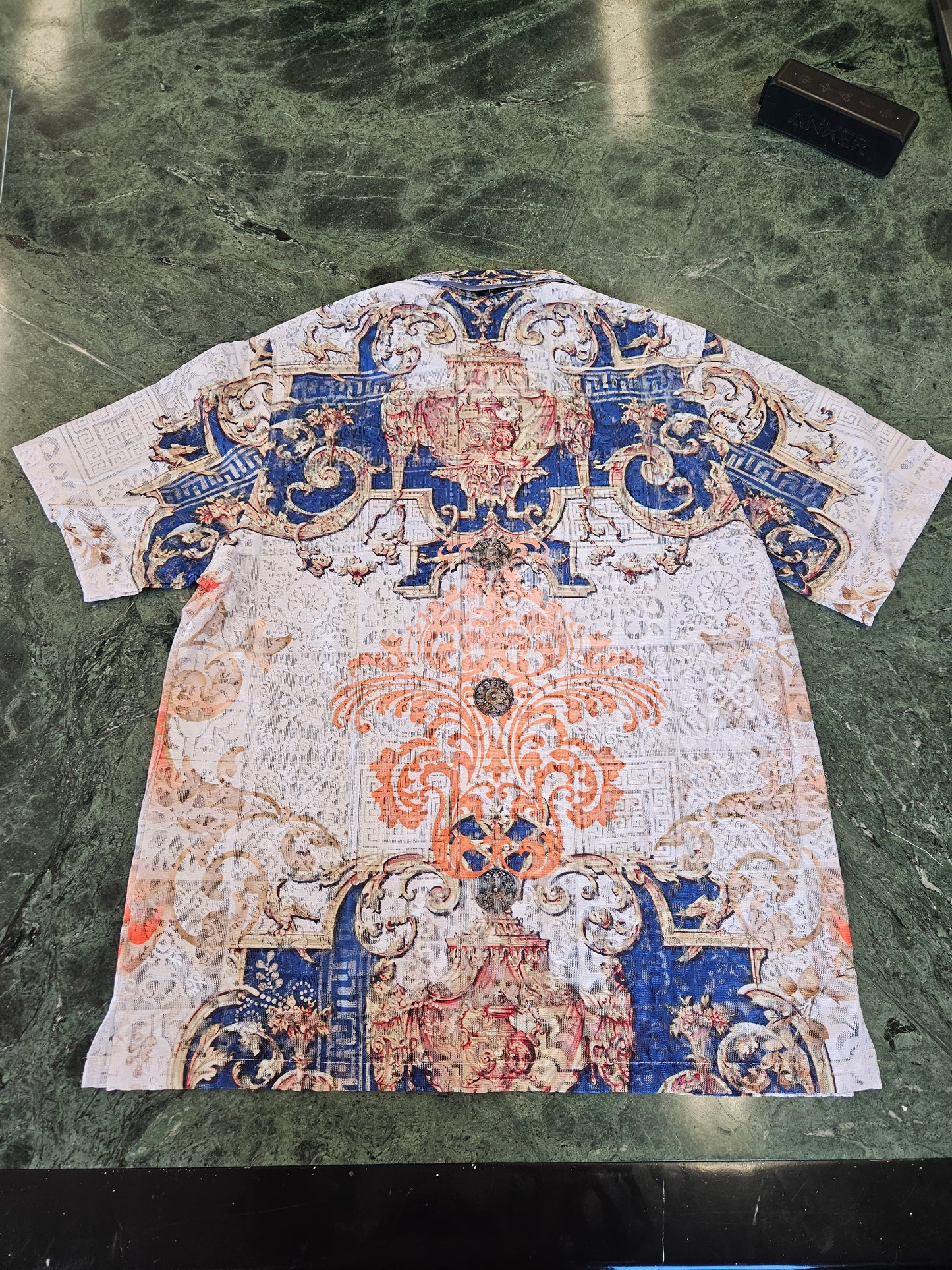 Prestige Lace Short-Sleeve Button-Up Shirt