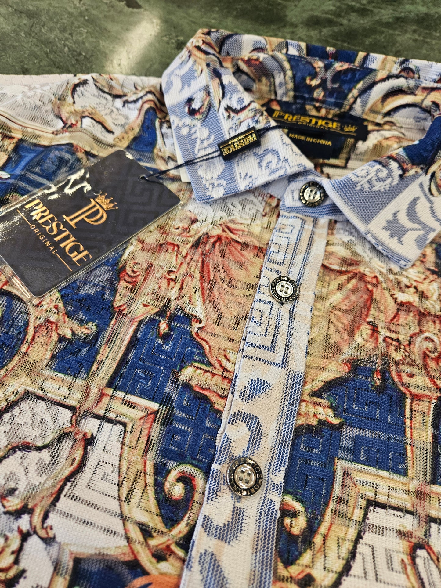 Prestige Lace Short-Sleeve Button-Up Shirt