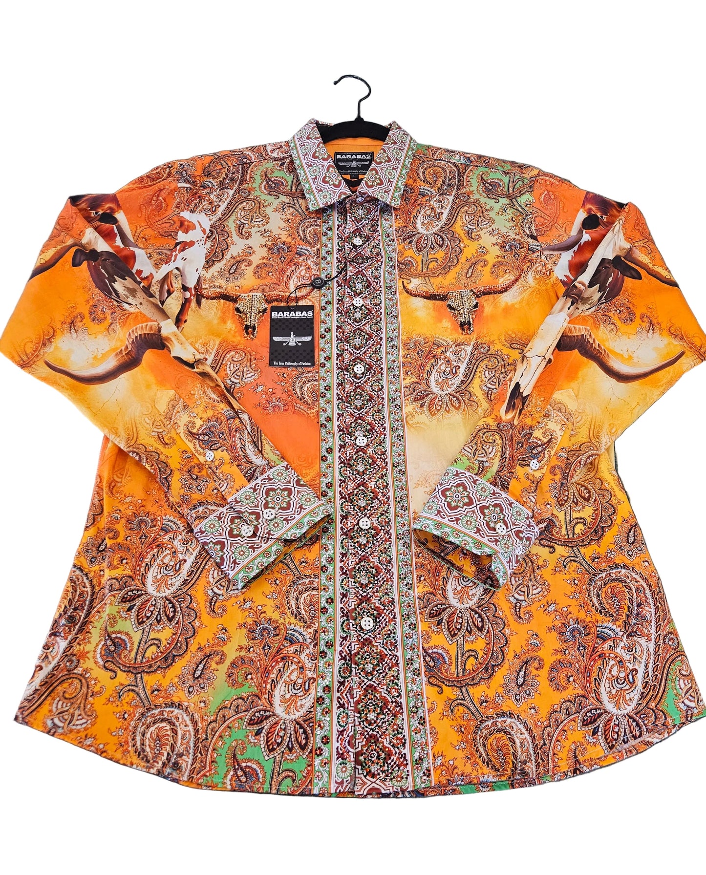 BARABAS Men's Bull Horn Western Rhinestone Shirt – Galgani Menswear
