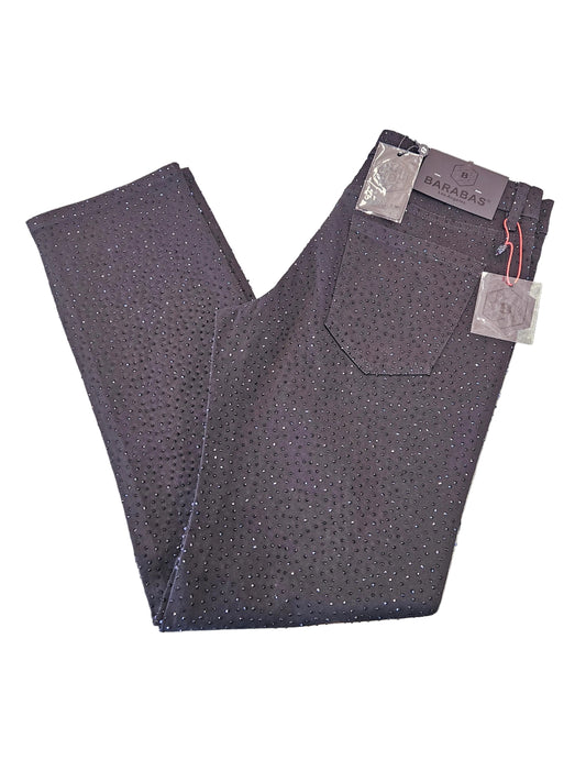 BARABAS Men's Dolorosa black denim Rhinestone jeans