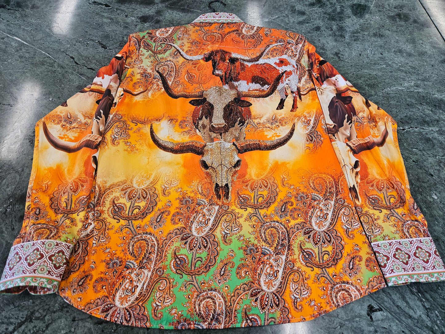 BARABAS Men's Bull Horn Western Rhinestone Shirt – Galgani Menswear