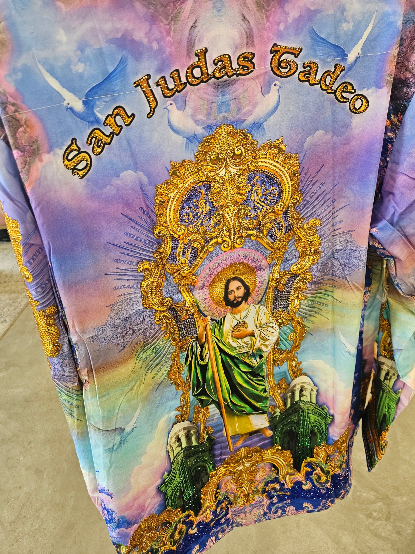 BARABAS Men's San Judas Tadeo Rhinestone Button-Up Shirt – Galgani Menswear