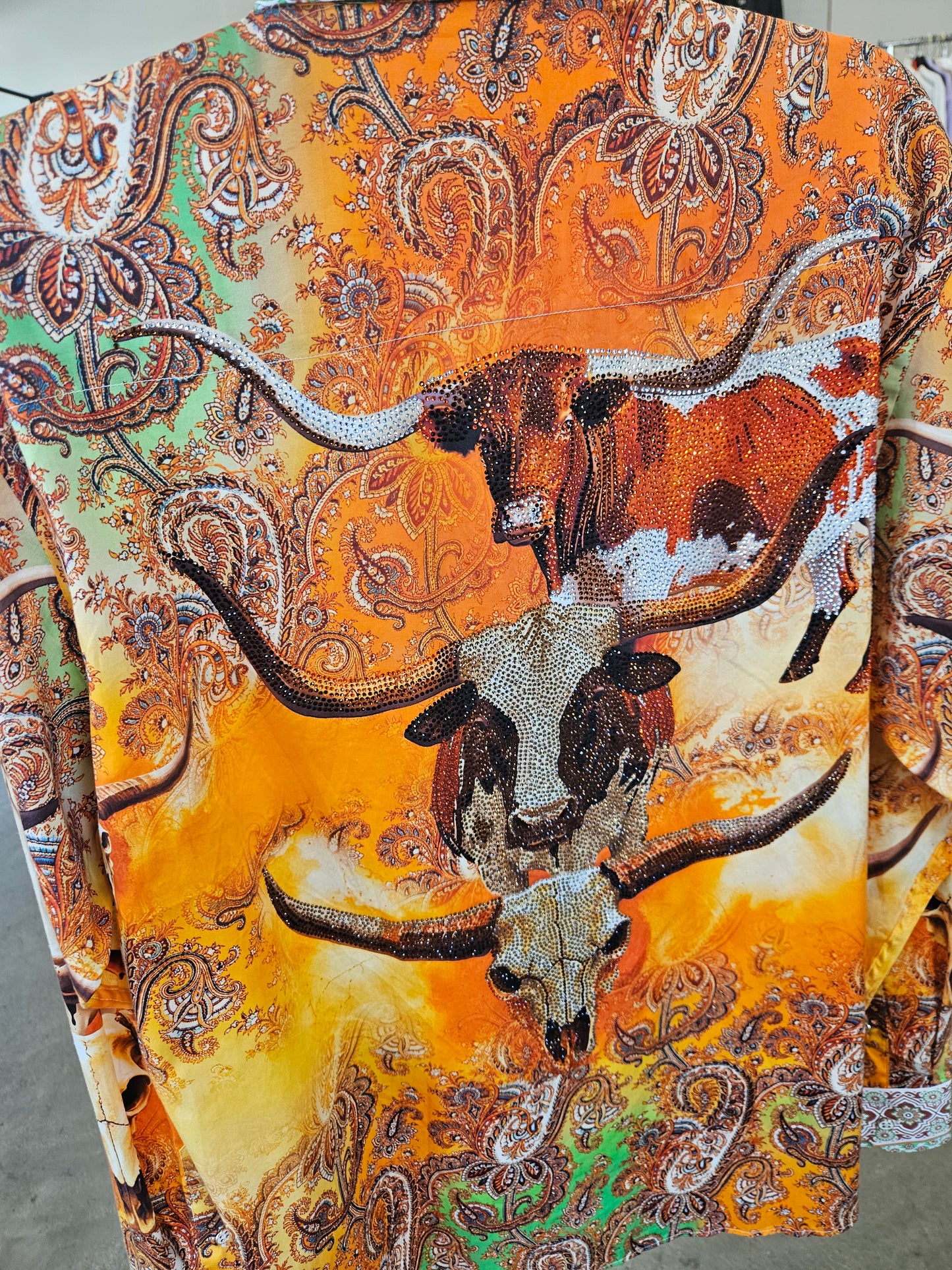 BARABAS Men's Bull Horn Western Rhinestone Shirt – Galgani Menswear